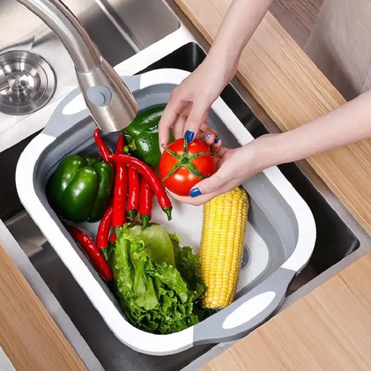KitchFold™-Tabla de Picador Colador Bowl 3 en 1